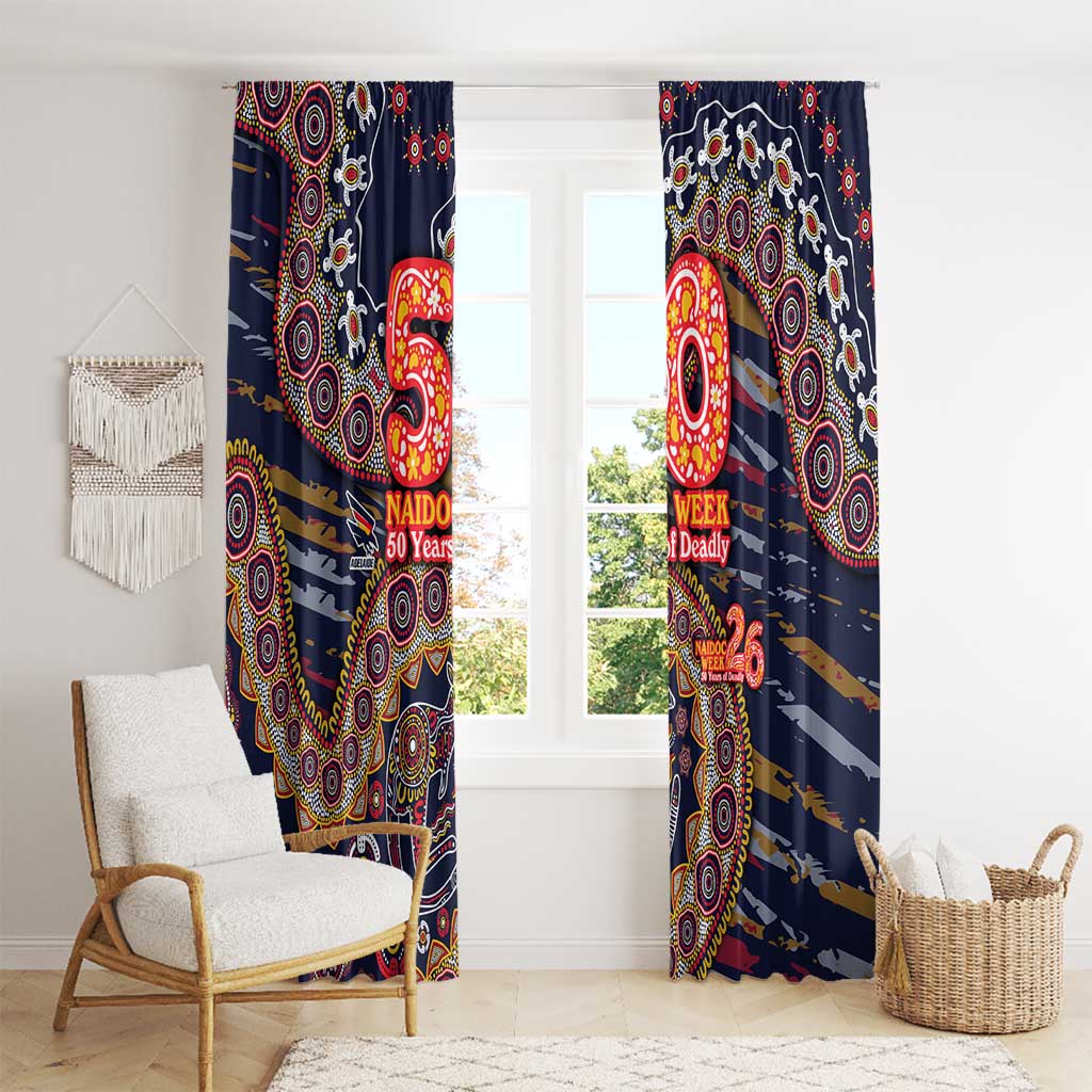 Adelaide Crows NAIDOC Week 2026 Window Curtain Australian Aboriginal Dot Art Dreamtime Pattern Style