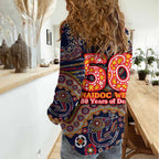 Adelaide Crows NAIDOC Week 2026 Women Casual Shirt Australian Aboriginal Dot Art Dreamtime Pattern Style
