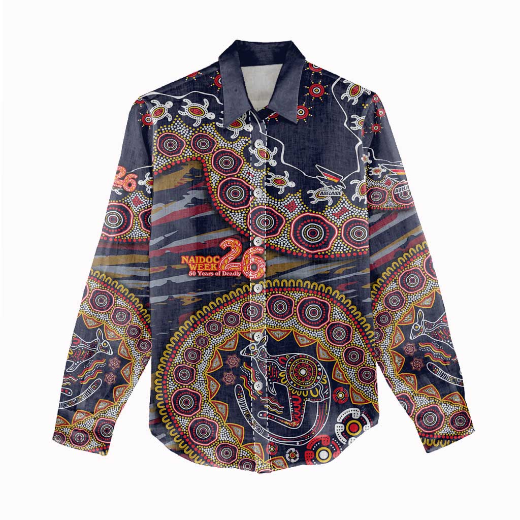 Adelaide Crows NAIDOC Week 2026 Women Casual Shirt Australian Aboriginal Dot Art Dreamtime Pattern Style