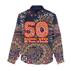 Adelaide Crows NAIDOC Week 2026 Women Casual Shirt Australian Aboriginal Dot Art Dreamtime Pattern Style