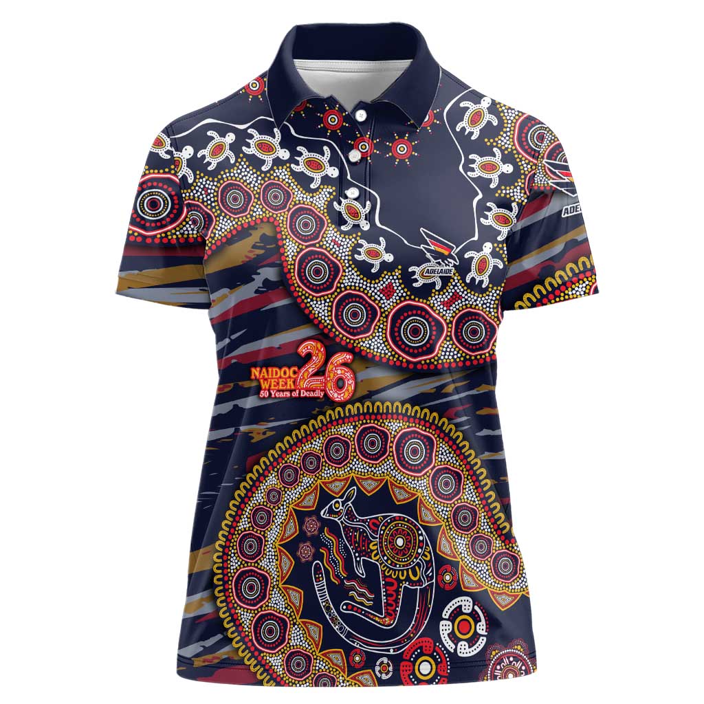 Adelaide Crows NAIDOC Week 2026 Women Polo Shirt Australian Aboriginal Dot Art Dreamtime Pattern Style