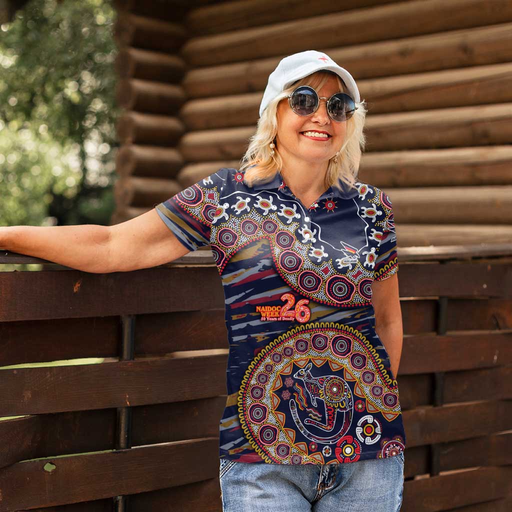 Adelaide Crows NAIDOC Week 2026 Women Polo Shirt Australian Aboriginal Dot Art Dreamtime Pattern Style