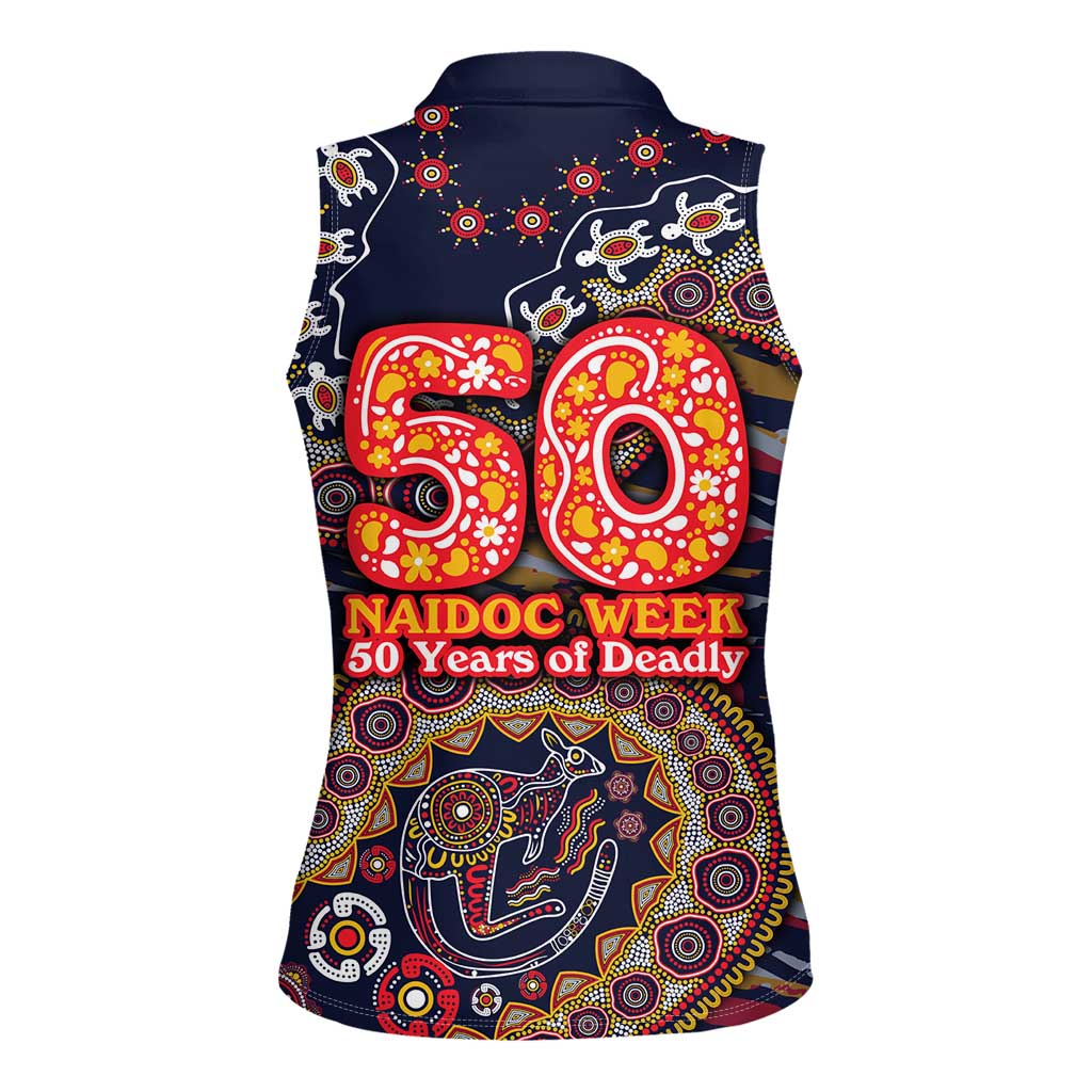Adelaide Crows NAIDOC Week 2026 Women Sleeveless Polo Shirt Australian Aboriginal Dot Art Dreamtime Pattern Style