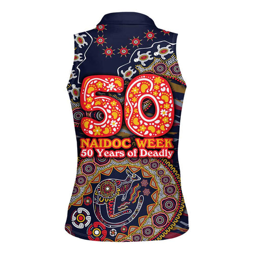 Adelaide Crows NAIDOC Week 2026 Women Sleeveless Polo Shirt Australian Aboriginal Dot Art Dreamtime Pattern Style