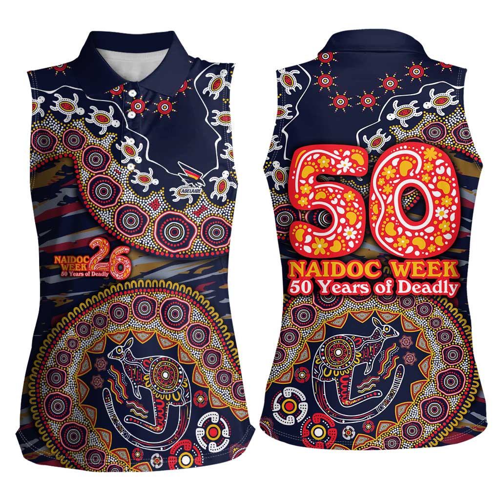 Adelaide Crows NAIDOC Week 2026 Women Sleeveless Polo Shirt Australian Aboriginal Dot Art Dreamtime Pattern Style
