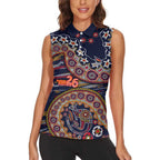 Adelaide Crows NAIDOC Week 2026 Women Sleeveless Polo Shirt Australian Aboriginal Dot Art Dreamtime Pattern Style