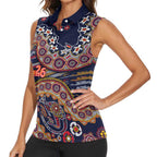 Adelaide Crows NAIDOC Week 2026 Women Sleeveless Polo Shirt Australian Aboriginal Dot Art Dreamtime Pattern Style