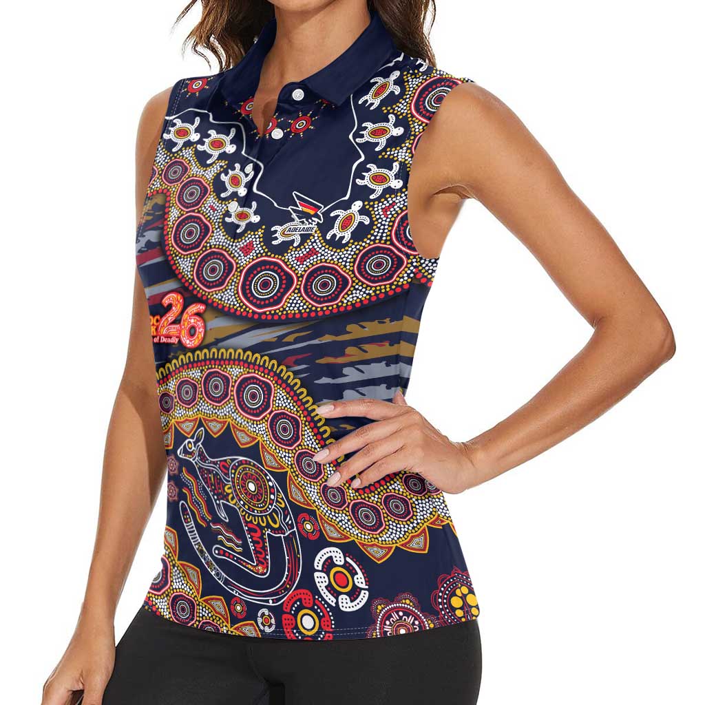 Adelaide Crows NAIDOC Week 2026 Women Sleeveless Polo Shirt Australian Aboriginal Dot Art Dreamtime Pattern Style