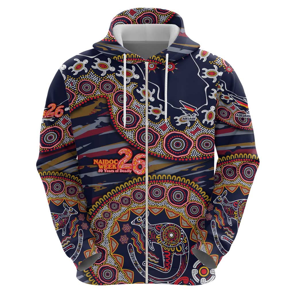 Adelaide Crows NAIDOC Week 2026 Zip Hoodie Australian Aboriginal Dot Art Dreamtime Pattern Style
