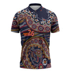 Adelaide Crows NAIDOC Week 2026 Zipper Polo Shirt Australian Aboriginal Dot Art Dreamtime Pattern Style