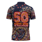 Adelaide Crows NAIDOC Week 2026 Zipper Polo Shirt Australian Aboriginal Dot Art Dreamtime Pattern Style