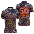 Adelaide Crows NAIDOC Week 2026 Zipper Polo Shirt Australian Aboriginal Dot Art Dreamtime Pattern Style