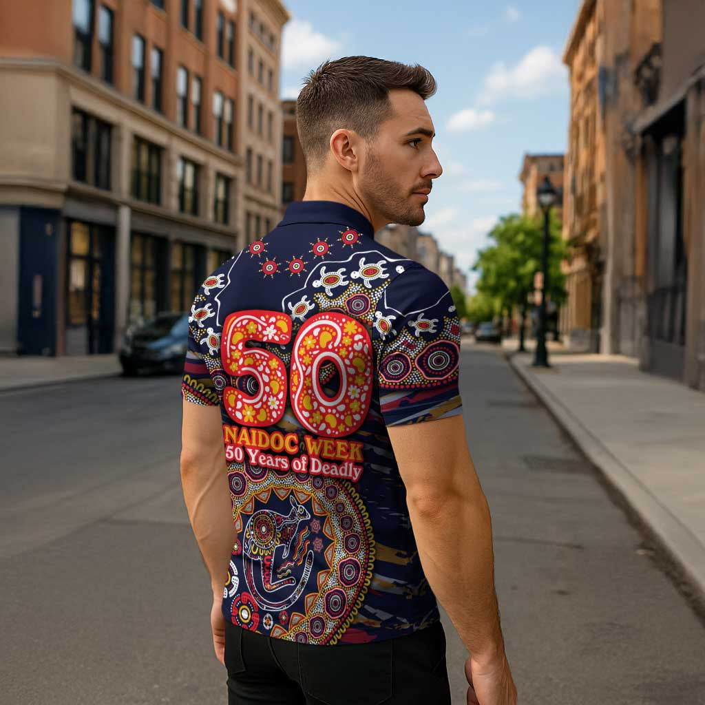 Adelaide Crows NAIDOC Week 2026 Zipper Polo Shirt Australian Aboriginal Dot Art Dreamtime Pattern Style