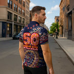 Adelaide Crows NAIDOC Week 2026 Zipper Polo Shirt Australian Aboriginal Dot Art Dreamtime Pattern Style
