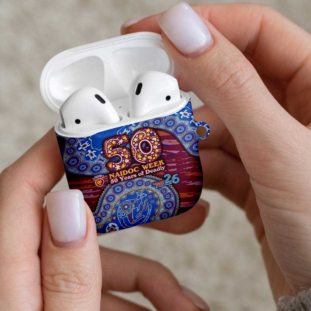 Brisbane Lions NAIDOC Week 2026 AirPods Case Australian Aboriginal Dot Art Dreamtime Pattern Style
