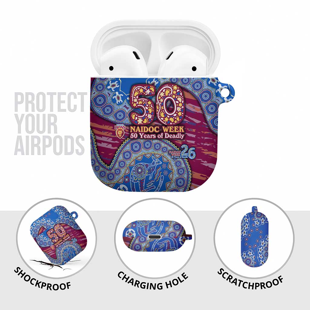 Brisbane Lions NAIDOC Week 2026 AirPods Case Australian Aboriginal Dot Art Dreamtime Pattern Style