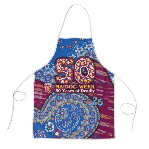 Brisbane Lions NAIDOC Week 2026 Apron Australian Aboriginal Dot Art Dreamtime Pattern Style