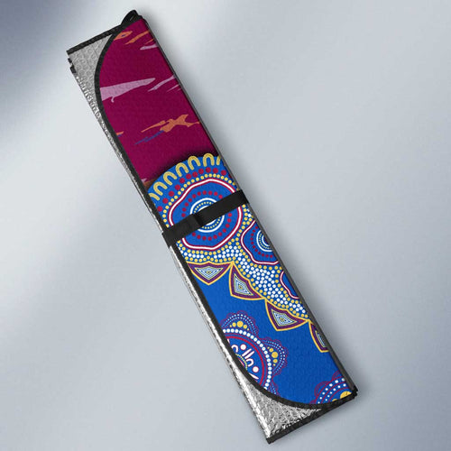 Brisbane Lions NAIDOC Week 2026 Auto Sun Shade Australian Aboriginal Dot Art Dreamtime Pattern Style