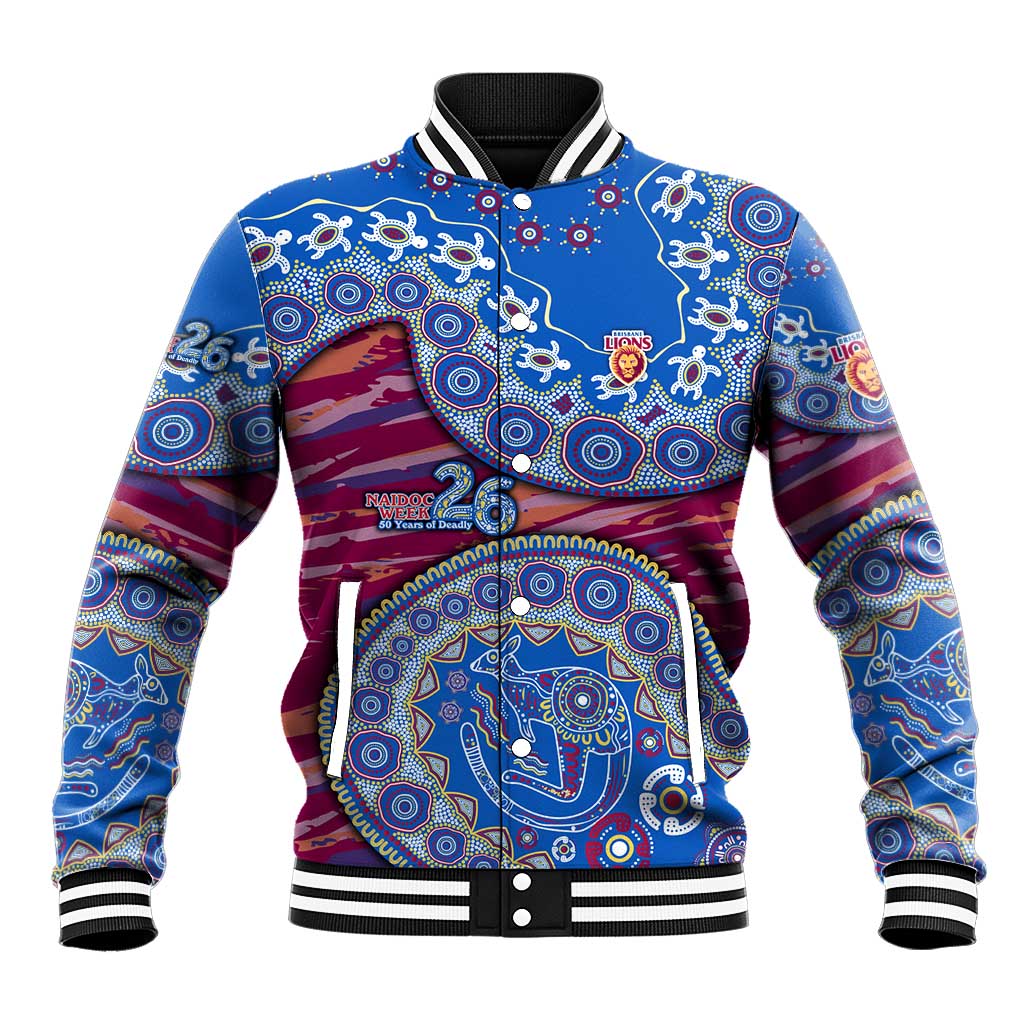 Brisbane Lions NAIDOC Week 2026 Baseball Jacket Australian Aboriginal Dot Art Dreamtime Pattern Style