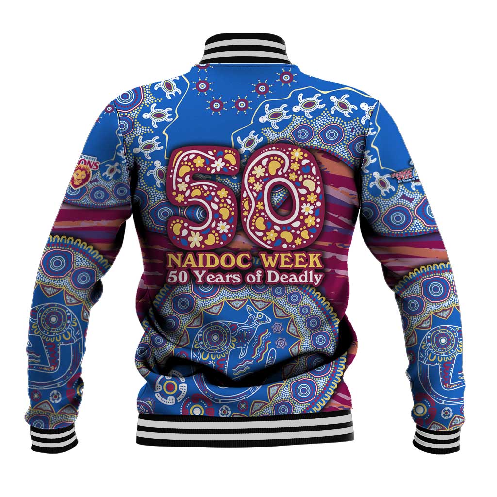 Brisbane Lions NAIDOC Week 2026 Baseball Jacket Australian Aboriginal Dot Art Dreamtime Pattern Style