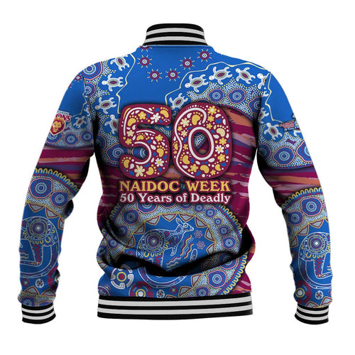 Brisbane Lions NAIDOC Week 2026 Baseball Jacket Australian Aboriginal Dot Art Dreamtime Pattern Style
