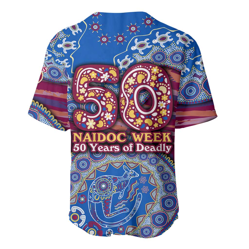 Brisbane Lions NAIDOC Week 2026 Baseball Jersey Australian Aboriginal Dot Art Dreamtime Pattern Style