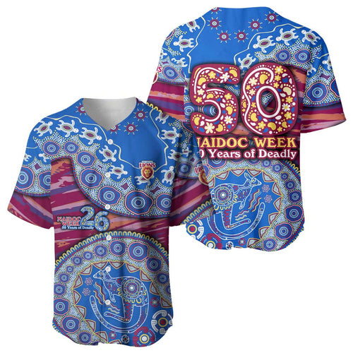 Brisbane Lions NAIDOC Week 2026 Baseball Jersey Australian Aboriginal Dot Art Dreamtime Pattern Style