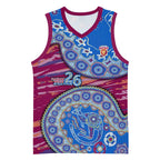Brisbane Lions NAIDOC Week 2026 Basketball Jersey Australian Aboriginal Dot Art Dreamtime Pattern Style