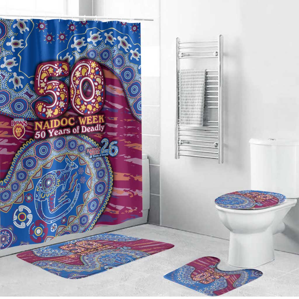 Brisbane Lions NAIDOC Week 2026 Bathroom Set Australian Aboriginal Dot Art Dreamtime Pattern Style