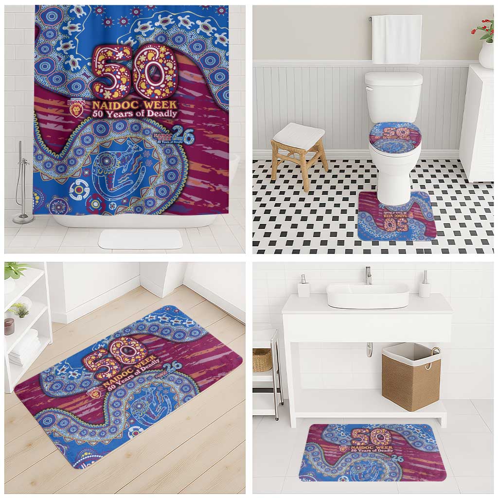 Brisbane Lions NAIDOC Week 2026 Bathroom Set Australian Aboriginal Dot Art Dreamtime Pattern Style