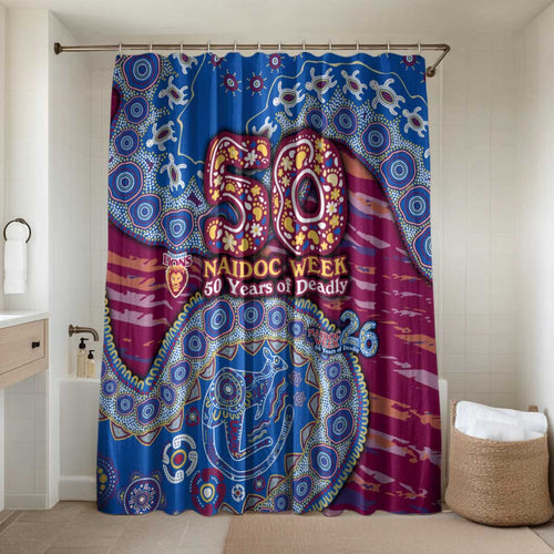 Brisbane Lions NAIDOC Week 2026 Bathroom Set Australian Aboriginal Dot Art Dreamtime Pattern Style