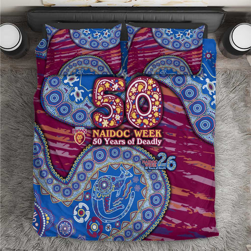Brisbane Lions NAIDOC Week 2026 Bedding Set Australian Aboriginal Dot Art Dreamtime Pattern Style