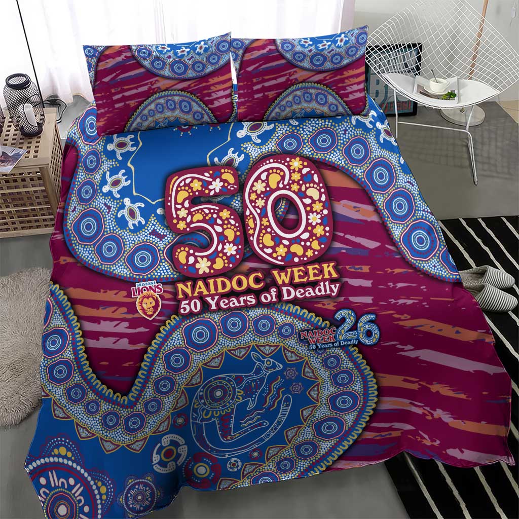 Brisbane Lions NAIDOC Week 2026 Bedding Set Australian Aboriginal Dot Art Dreamtime Pattern Style