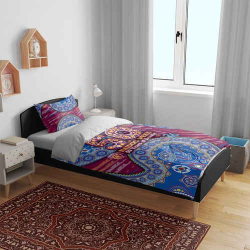 Brisbane Lions NAIDOC Week 2026 Bedding Set Australian Aboriginal Dot Art Dreamtime Pattern Style