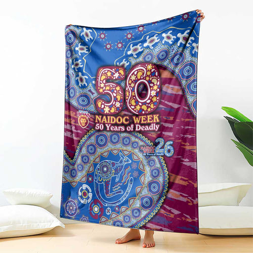 Brisbane Lions NAIDOC Week 2026 Blanket Australian Aboriginal Dot Art Dreamtime Pattern Style