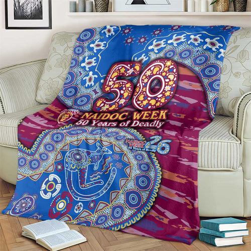 Brisbane Lions NAIDOC Week 2026 Blanket Australian Aboriginal Dot Art Dreamtime Pattern Style