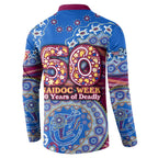 Brisbane Lions NAIDOC Week 2026 Button Sweatshirt Australian Aboriginal Dot Art Dreamtime Pattern Style