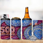 Brisbane Lions NAIDOC Week 2026 4 in 1 Can Cooler Tumbler Australian Aboriginal Dot Art Dreamtime Pattern Style