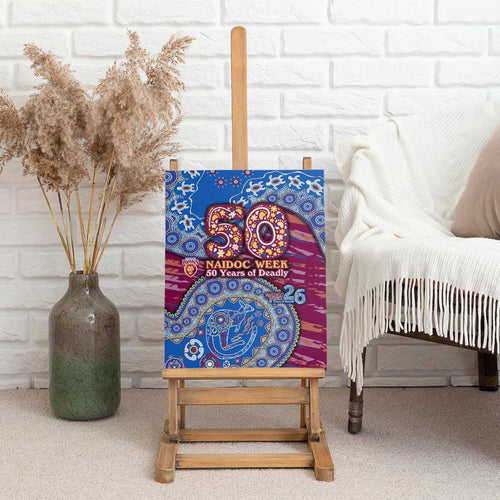 Brisbane Lions NAIDOC Week 2026 Canvas Wall Art Australian Aboriginal Dot Art Dreamtime Pattern Style