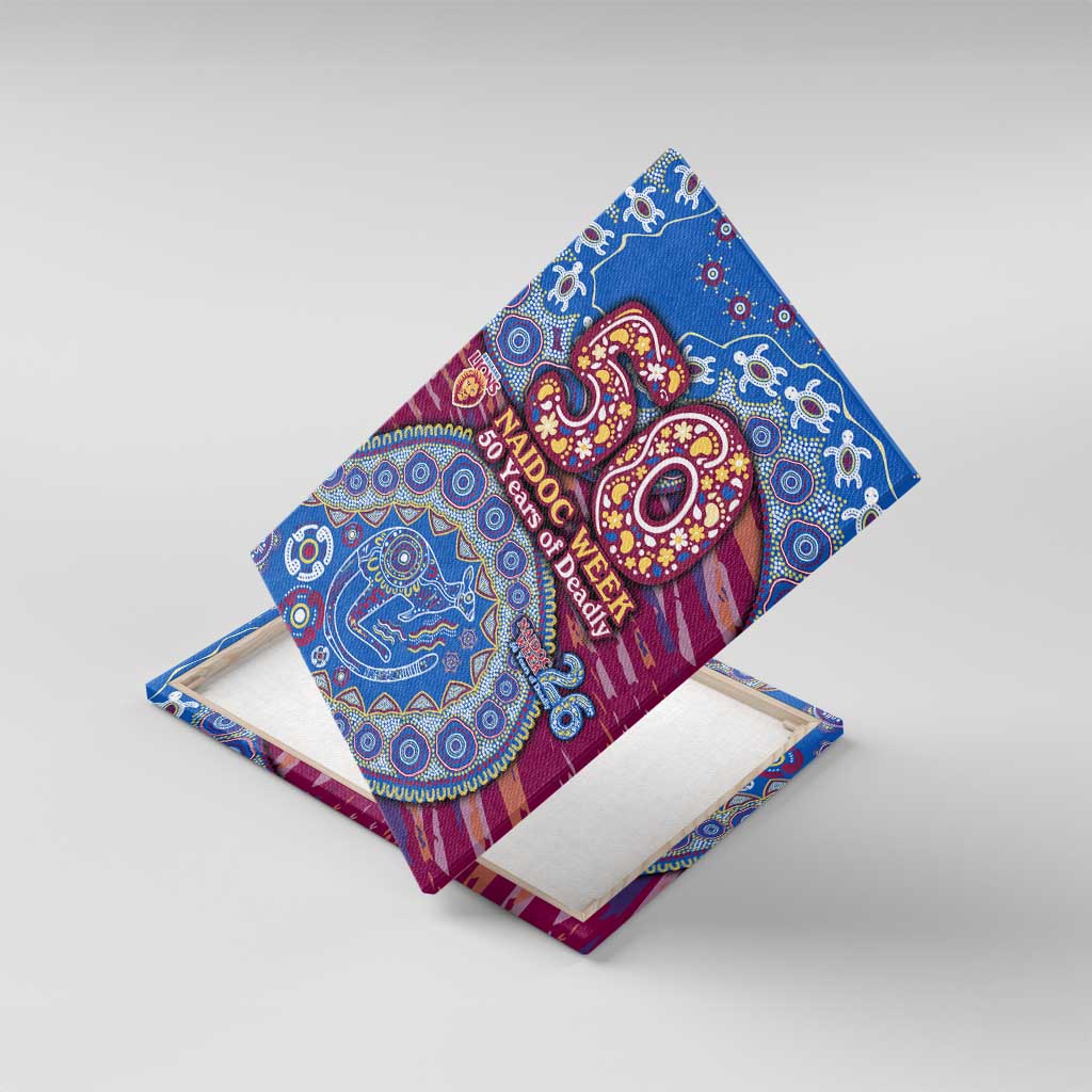 Brisbane Lions NAIDOC Week 2026 Canvas Wall Art Australian Aboriginal Dot Art Dreamtime Pattern Style