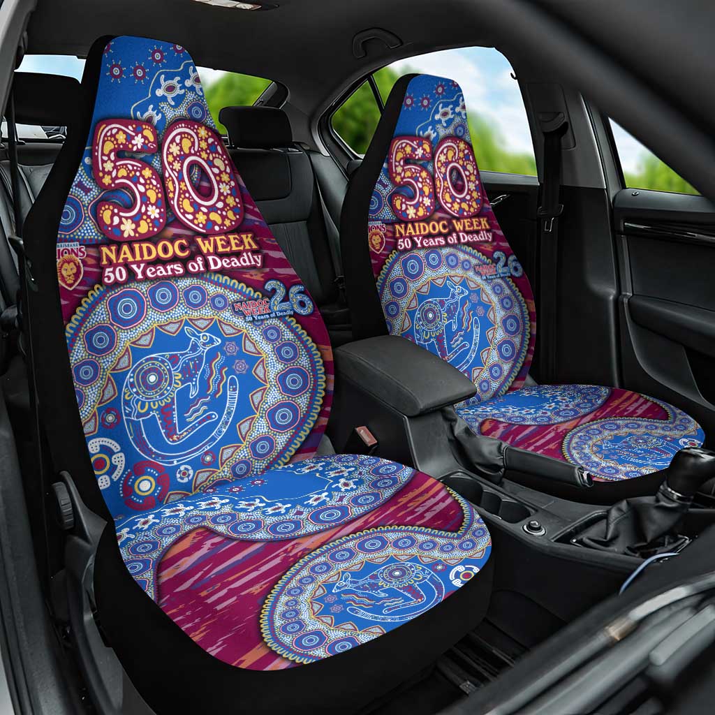 Brisbane Lions NAIDOC Week 2026 Car Seat Cover Australian Aboriginal Dot Art Dreamtime Pattern Style