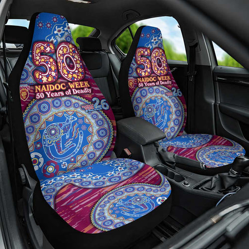 Brisbane Lions NAIDOC Week 2026 Car Seat Cover Australian Aboriginal Dot Art Dreamtime Pattern Style