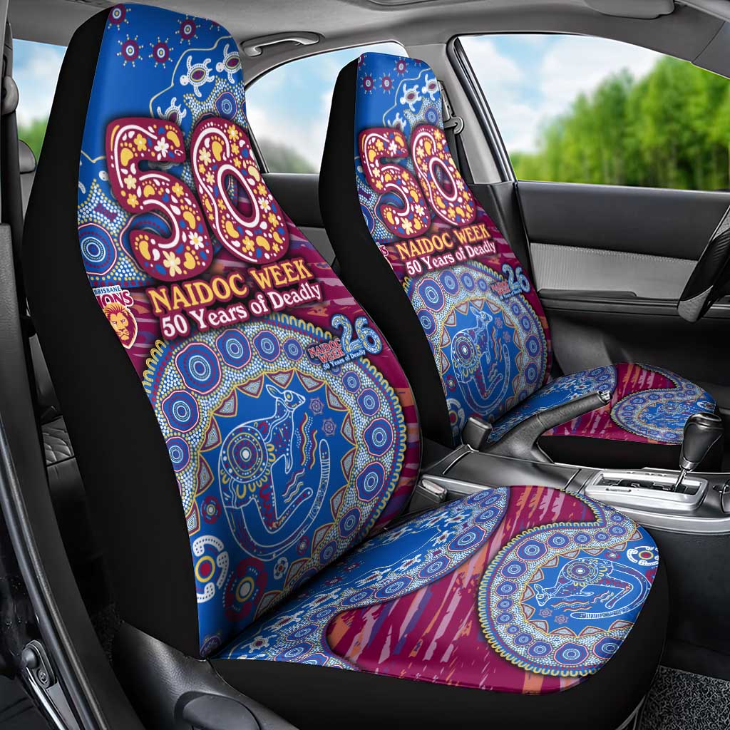 Brisbane Lions NAIDOC Week 2026 Car Seat Cover Australian Aboriginal Dot Art Dreamtime Pattern Style