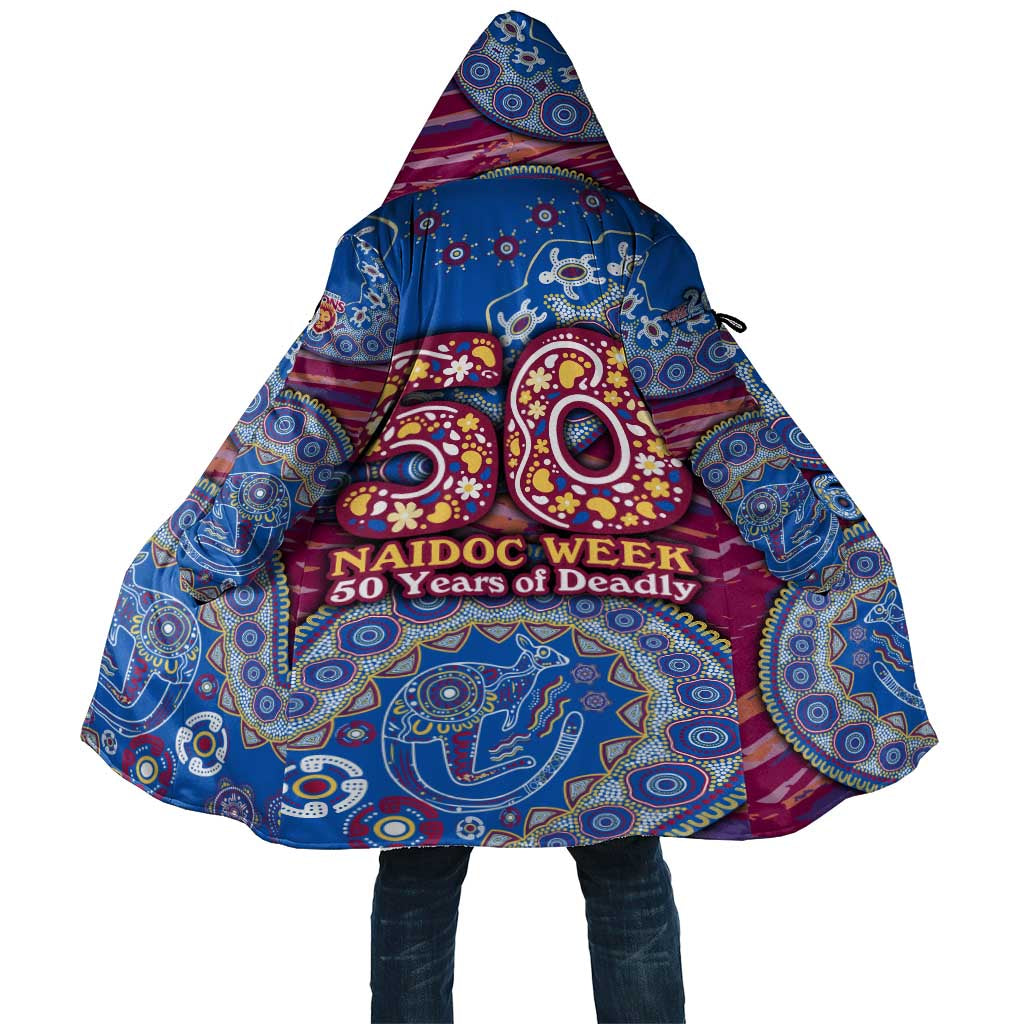 Brisbane Lions NAIDOC Week 2026 Cloak Australian Aboriginal Dot Art Dreamtime Pattern Style