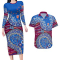 Brisbane Lions NAIDOC Week 2026 Couples Matching Long Sleeve Bodycon Dress and Hawaiian Shirt Australian Aboriginal Dot Art Dreamtime Pattern Style