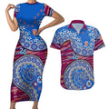 Brisbane Lions NAIDOC Week 2026 Couples Matching Short Sleeve Bodycon Dress and Hawaiian Shirt Australian Aboriginal Dot Art Dreamtime Pattern Style