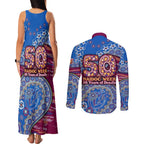 Brisbane Lions NAIDOC Week 2026 Couples Matching Tank Maxi Dress and Long Sleeve Button Shirt Australian Aboriginal Dot Art Dreamtime Pattern Style