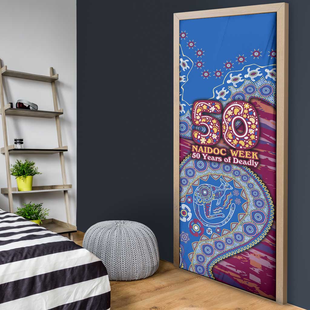 Brisbane Lions NAIDOC Week 2026 Door Cover Australian Aboriginal Dot Art Dreamtime Pattern Style