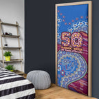 Brisbane Lions NAIDOC Week 2026 Door Cover Australian Aboriginal Dot Art Dreamtime Pattern Style
