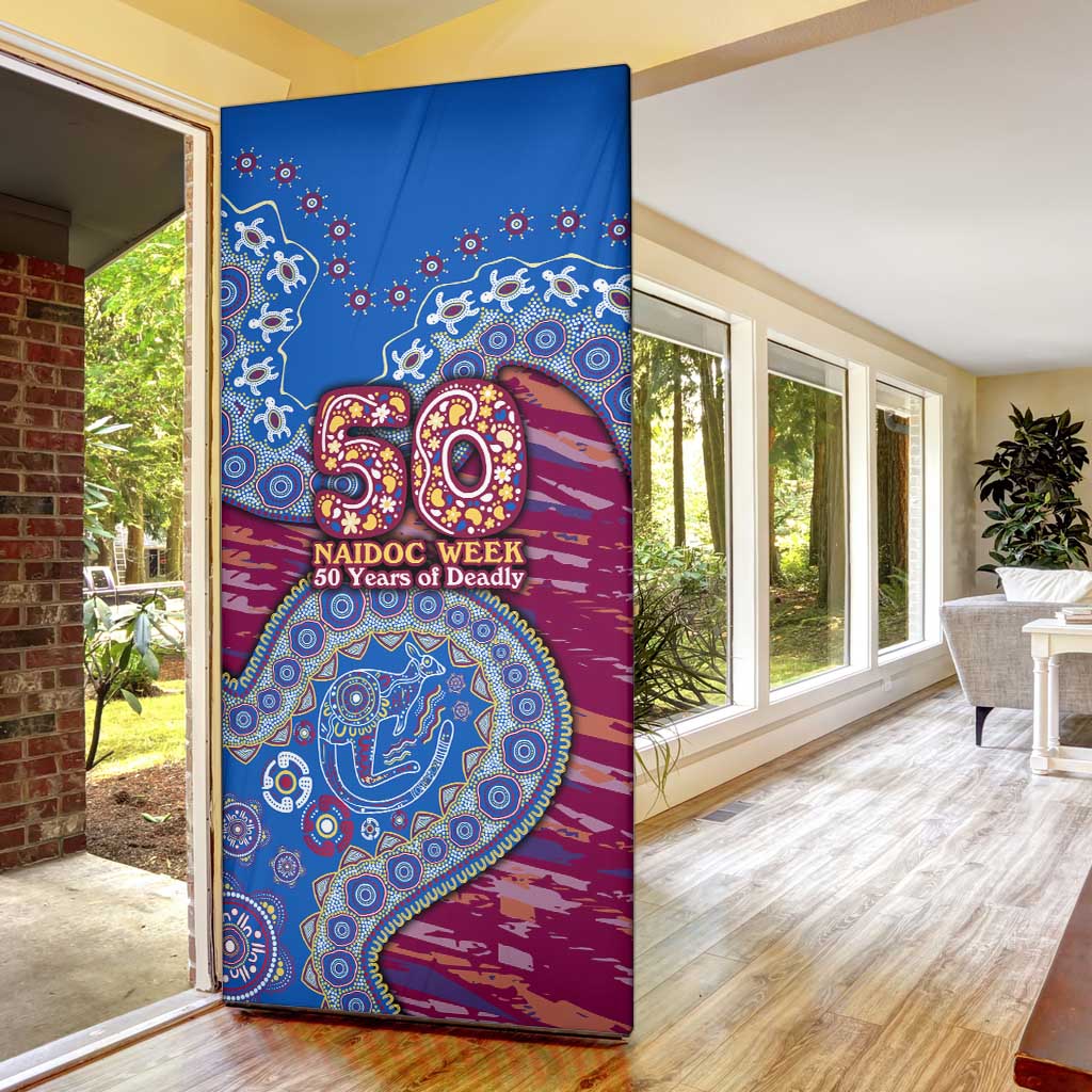 Brisbane Lions NAIDOC Week 2026 Door Cover Australian Aboriginal Dot Art Dreamtime Pattern Style